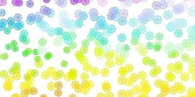 Light Multicolor vector background with christmas snowflakes.