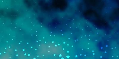 Dark BLUE vector template with neon stars.