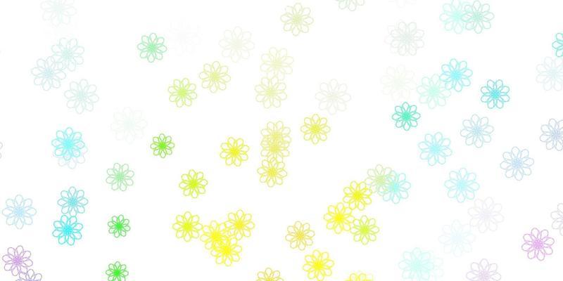 Light Multicolor vector doodle template with flowers.