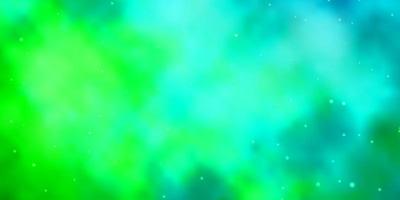 Light Blue, Green vector template with neon stars.