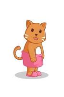 Cat after bath cartoon illustration vector