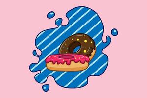 deliciosa ilustración de dibujos animados de donas vector