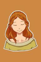 Beautiful autumn girl character illustration vector