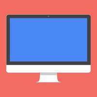 Modern electronic device - flat design monitor or All-in-one-PC vector