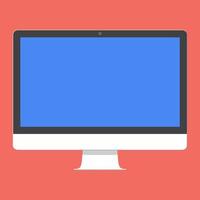 Modern electronic device - flat design monitor or All-in-one-PC vector