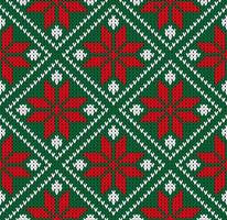 Winter sweater seamless Norway green red white pattern