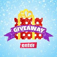 Giveaway winter gift concept vector