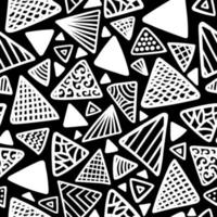 Black seamless background with various triangles vector