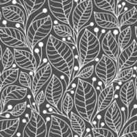 Gray seamless background with laurel tree branches vector