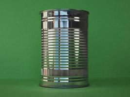 Tin can for canned food photo