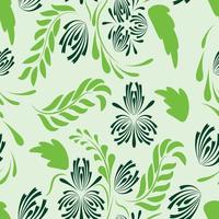 Folk flowers pattern Floral surface design Seamless pattern vector