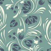 Folk flowers pattern Floral surface design Seamless pattern vector