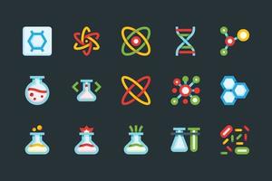 iconos de ciencia química vector