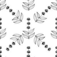 gentian, seamless b-w vector