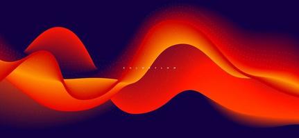 Abstract orange color flow on dark background vector