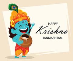 Funny cartoon character Lord Krishna vector