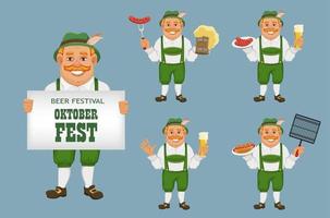 Oktoberfest, beer festival. Cheerful man vector