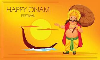 Onam celebration. King Mahabali vector