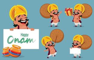 Onam celebration. King Mahabali vector