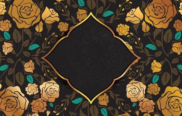 Vintage Background with Black and Gold Color