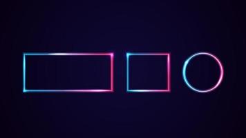Set of geometric line gradient neon frames isolated for your arts vector