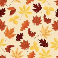 vector de patrones sin fisuras con hojas de otoño