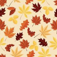 Vector seamless pattern with autumn leaves