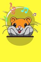 Hamster cartoon illustration vector
