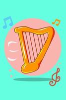 Harp cartoon illustration vector