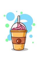 a chocolate drink with ice cream vector