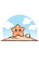 starfish on beach vector