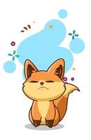 cute and funny fox cartoon illustration vector