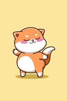 cute and funny fat cat animal vector