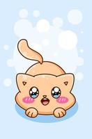 happy and funny cat animal cartoon vector