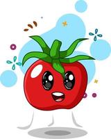 ilustración de dibujos animados de tomate feliz vector