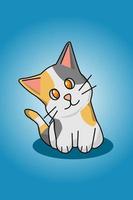 Cute cat cartoon illustration vector