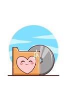 Cassette folder music icon cartoon illustration vector