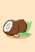 Ilustración de vector de icono de coco dulce
