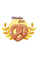 pretzel dulce para la ilustración de dibujos animados de icono de oktoberfest vector