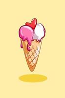 sweet ice cream hand drawing vector