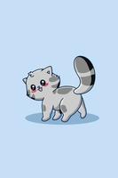 Cute and funny cat animal cartoon illustration vector