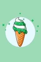 ice cream matcha icon vector illustration