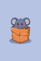 Elephant in the pocket animal cartoon illustration vector