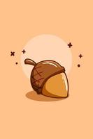 acorn  icon cartoon illustration vector