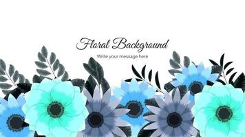 Horizontal floral banner background decorated with flowers border vector