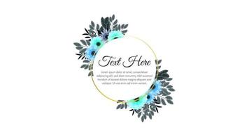 Summer Floral Greeting Card label frame with Blooming garden flowers vector