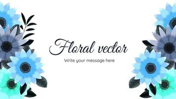 Floral vector border background with mulitcolor flowers text place