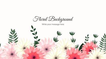 Beautiful editable floral frame background template rustic flowers vector