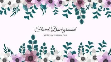 Elegant abstract floral background template decor of multicolor flower vector