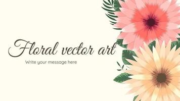 Wonderful spring floral background template with delicate flowers vector